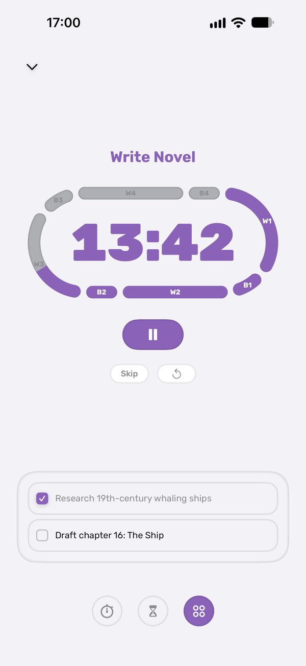 Focus Mode: a full-screen Pomodoro timer